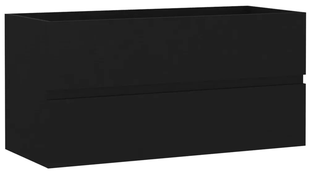 vidaXL Ντουλάπι Νιπτήρα Μαύρο 90 x 38,5 x 45 εκ. από Επεξ. Ξύλο