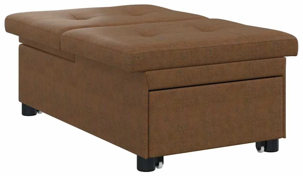 vidaXL Καναπές-Κρεβάτι Καφέ 67 x 194 x 38 εκ Ψεύτικο σουέτ δέρμα