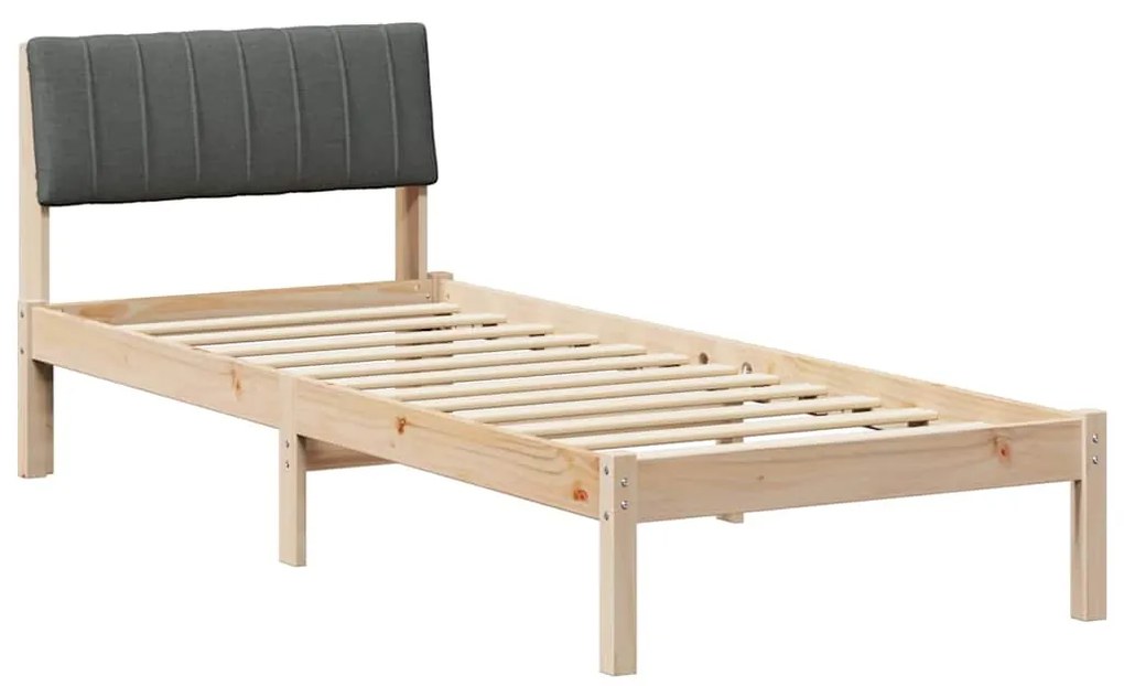 vidaXL Σκελετός Κρεβατιού με κεφαλάρι Καφέ και σκούρο γκρι 75 x 190 cm