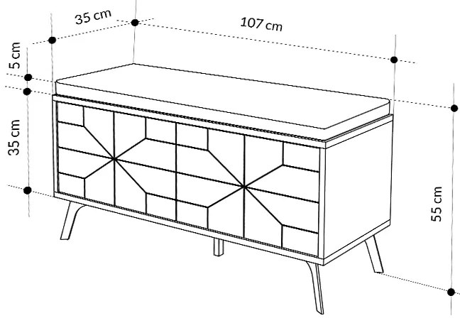 Παπουτσοθήκη Dune Megapap χρώμα ανοιχτό καρυδί 107x35x55εκ.