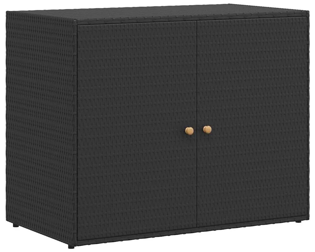 vidaXL Ντουλάπι Αποθήκευσης Κήπου Μαύρο 100x55,5x80 εκ. από Συνθετικό Ρατάν