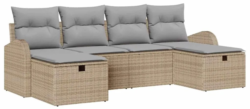 vidaXL Σετ Καναπέ Κήπου 6 pcs μπεζ και ανοιχτό γκρι 234 x 117 x 85 εκ