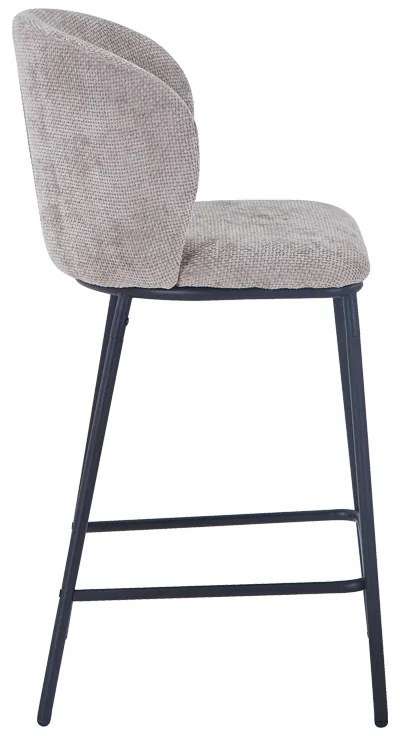 Σκαμπό μπαρ Karg pakoworld μπεζ ύφασμα-πόδι μαύρο μέταλλο 49x46x93εκ