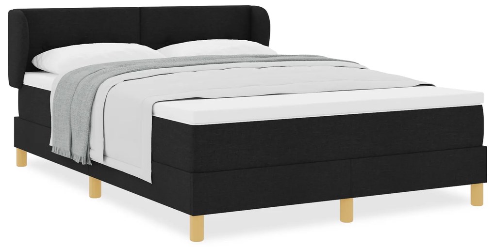 vidaXL Κρεβάτι με Στρώμα Μαύρο 160x200 εκ. Ύφασμα
