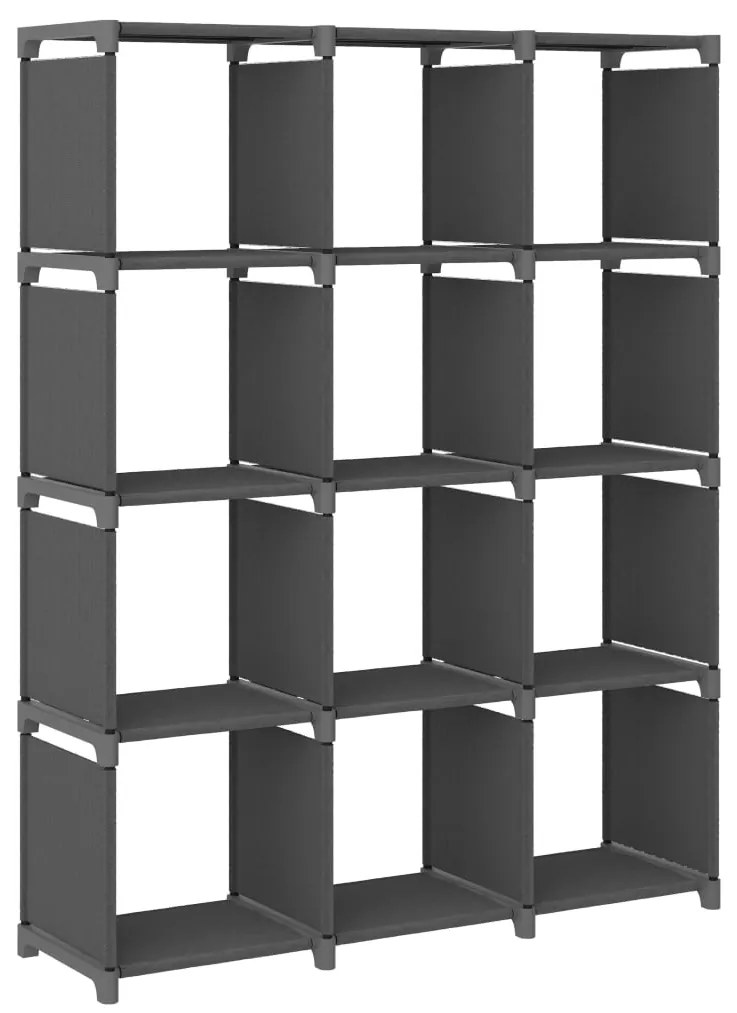 vidaXL Ραφιέρα με 12 Κύβους Γκρι 103 x 30 x 141 εκ. Υφασμάτινη