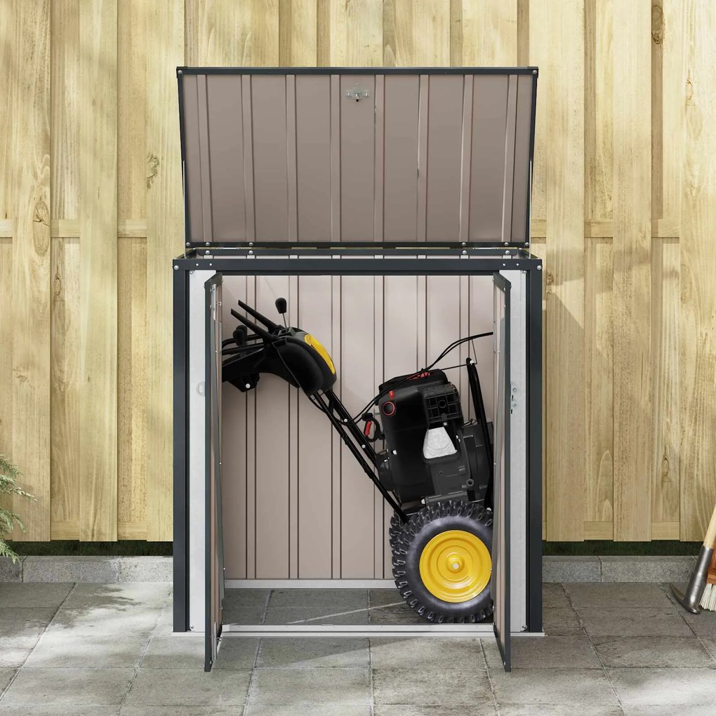 vidaXL Κουτί αποθήκευσης κήπου Μαύρο 101,5 x 57 x 100,5 εκ. Ατσάλι