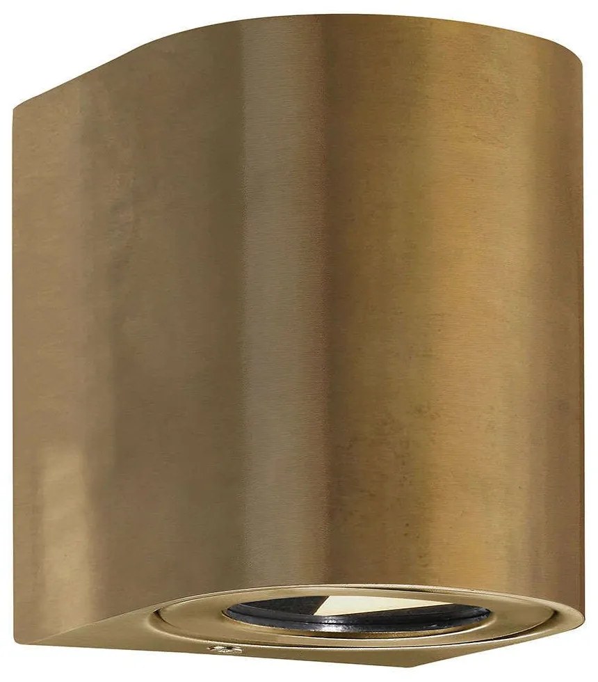 Φωτιστικό Τοίχου Canto 2 49701035 10x8,7x10,4cm Led 500Lm 2x6W 2700K IP44 Brass Nordlux Ορείχαλκος