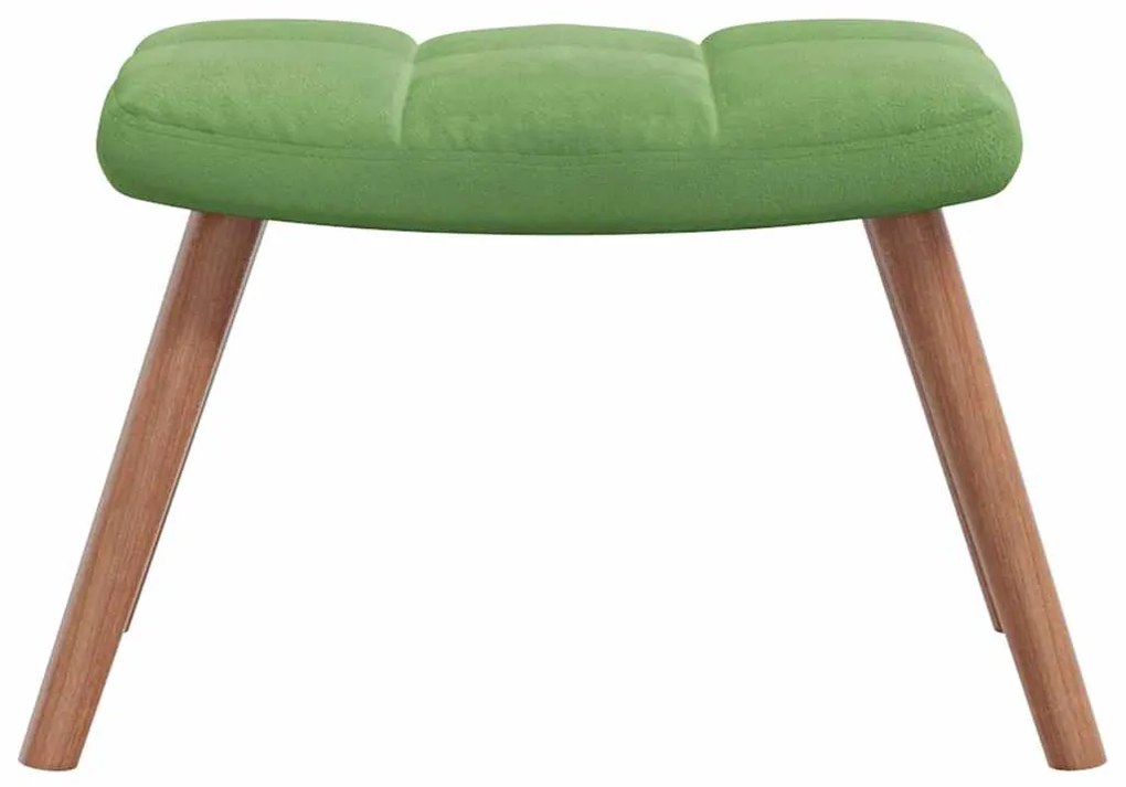 vidaXL Πολυθρόνα Relax Ανοιχτό Πράσινο Βελούδινη με Σκαμπό