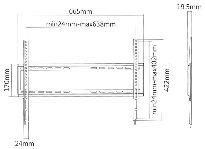 Βάση TV Superior 37-70 fixed extra slim