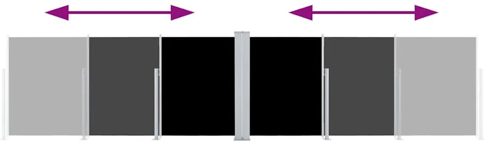 vidaXL Σκίαστρο Πλαϊνό Συρόμενο Μαύρο 100 x 600 εκ.