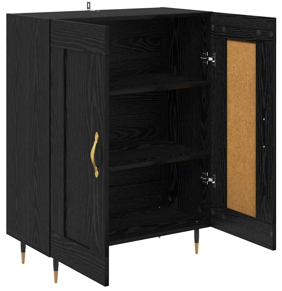 vidaXL Πλαϊνό γραφείο Μαύρη Οξυά 69,5 x 34 x 90 εκ. Επεξεργασμένο ξύλο