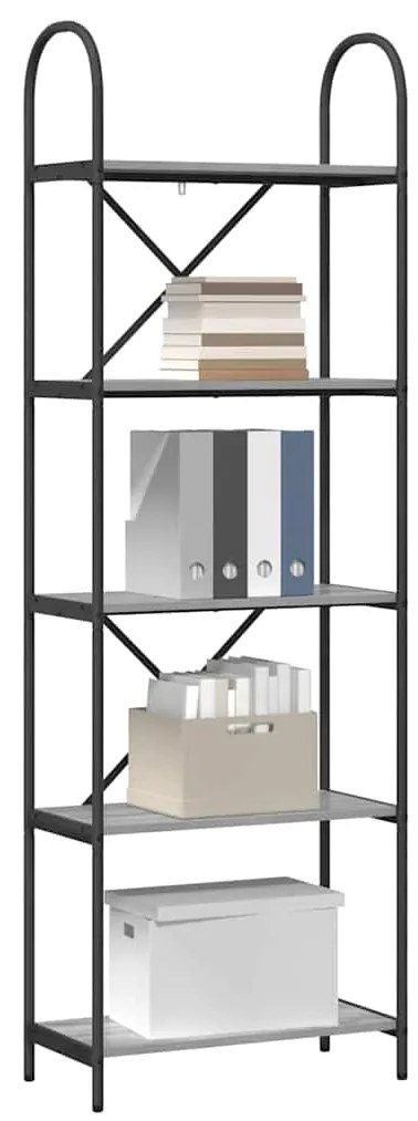vidaXL Ράφι Βιβλίων Γκρι sonoma 60 x 30 x 183 εκ Επεξεργασμένο ξύλο