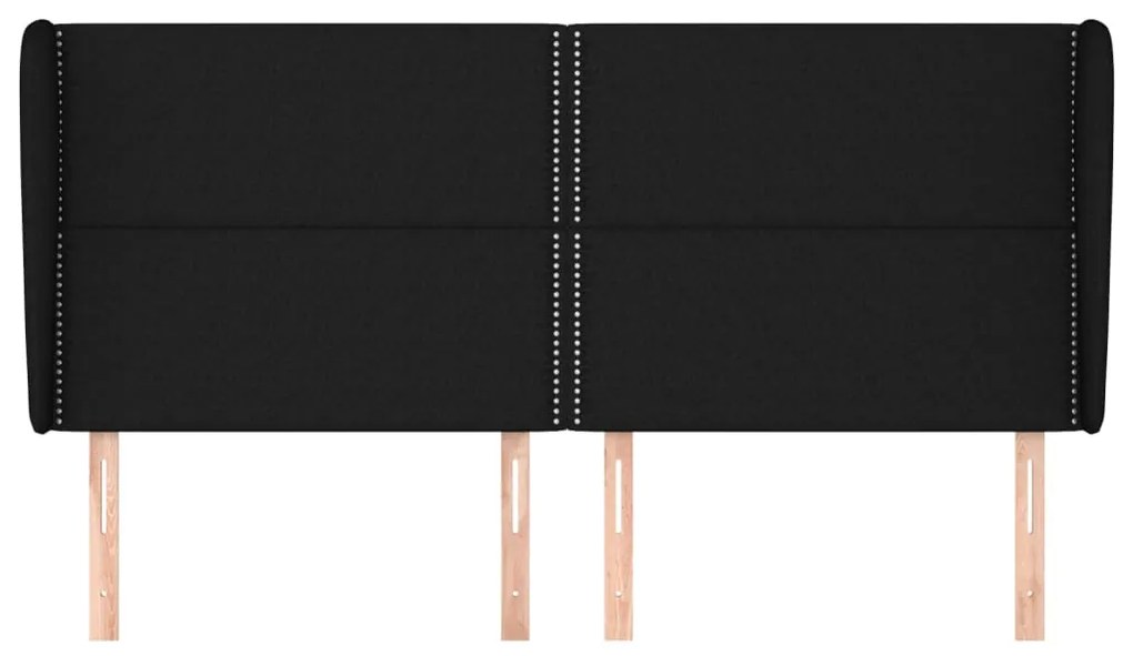 vidaXL Κεφαλάρι με Πτερύγια Μαύρο 203x23x118/128 εκ. Υφασμάτινο