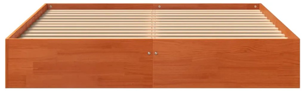 vidaXL Σκελετός Κρεβατιού Χωρίς Στρώμα Καφέ 140x190 Μασίφ Ξύλο Πεύκου