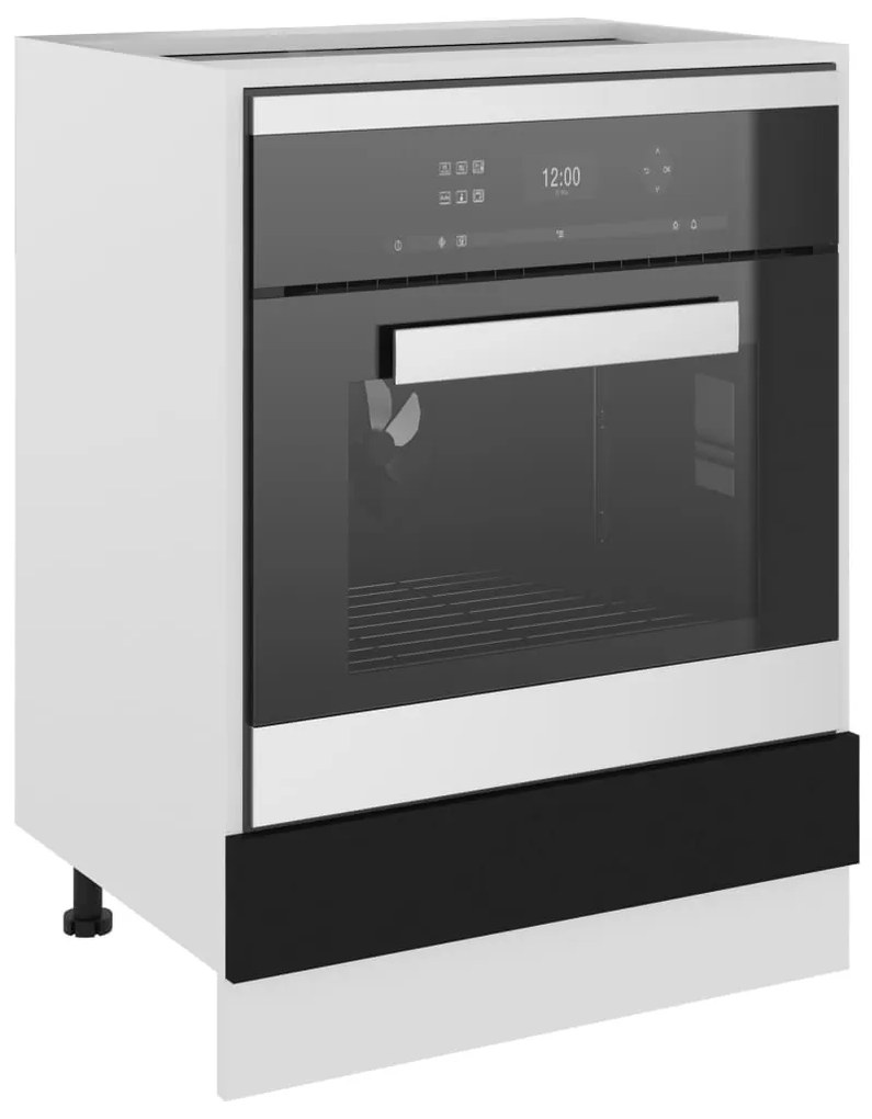 vidaXL Ντουλάπι Φούρνου "Riga" Μαύρο 60x46x81,5 εκ. από Τεχνητό Ξύλο