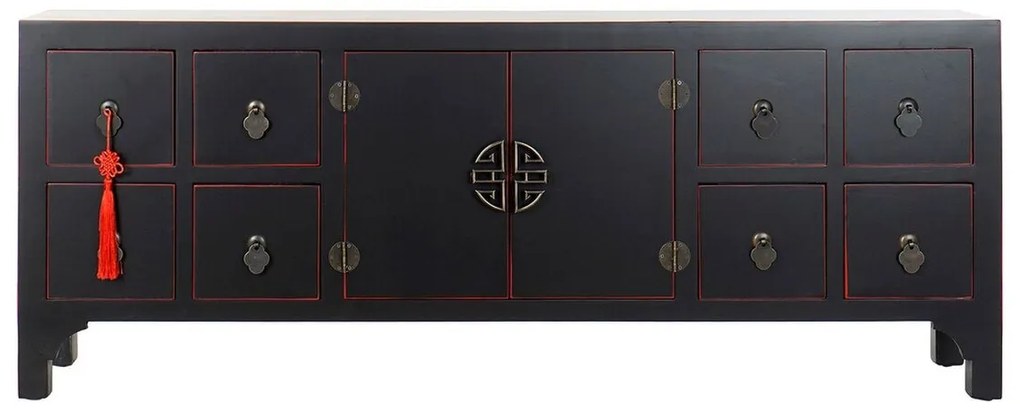 Τηλεόραση DKD Home Decor Μαύρο Πολύχρωμο Ξύλο Έλατο Ξύλο MDF 130 x 24 x 51 cm