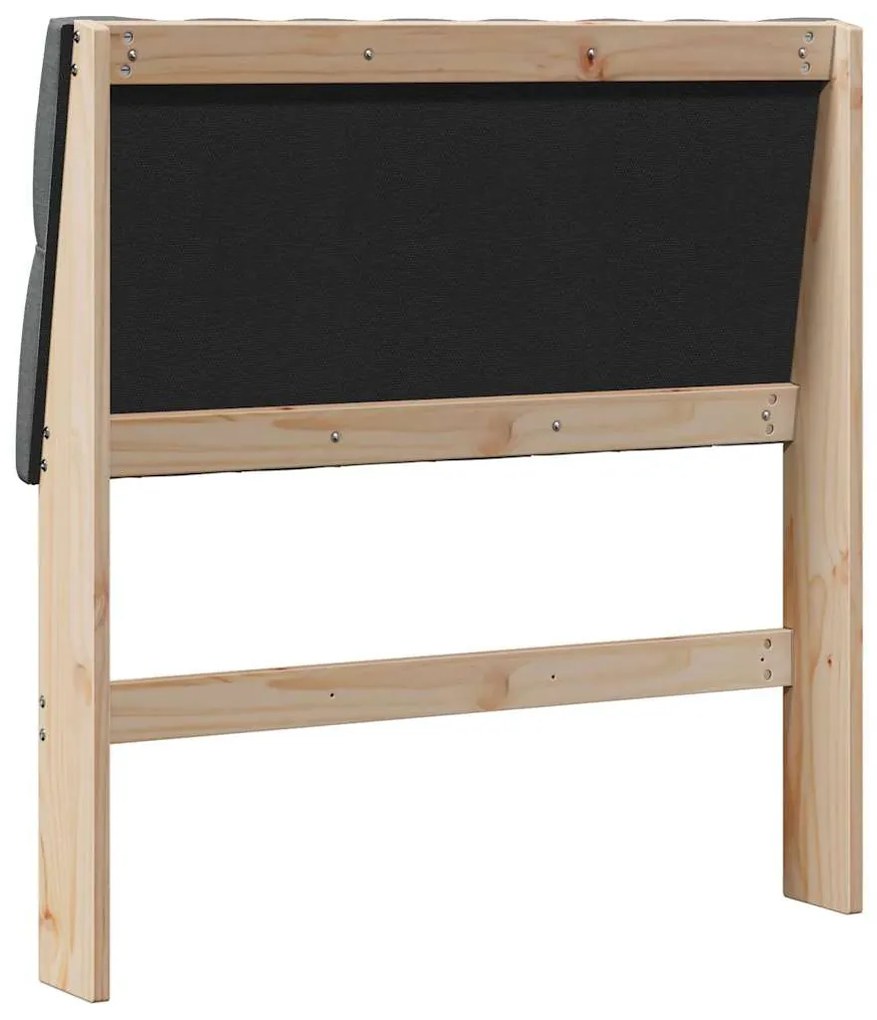 vidaXL Ταπετσαρισμένο κεφαλάρι Σκούρο Γκρι 90 cm Στερεά ξυλεία πεύκου