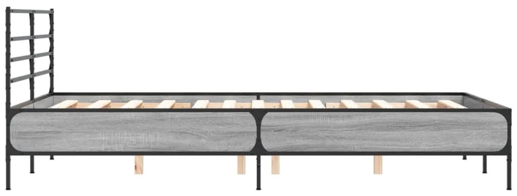 vidaXL Πλαίσιο Κρεβατιού Γκρι Sonoma 120x200 εκ. Επεξ. Ξύλο & Μέταλλο