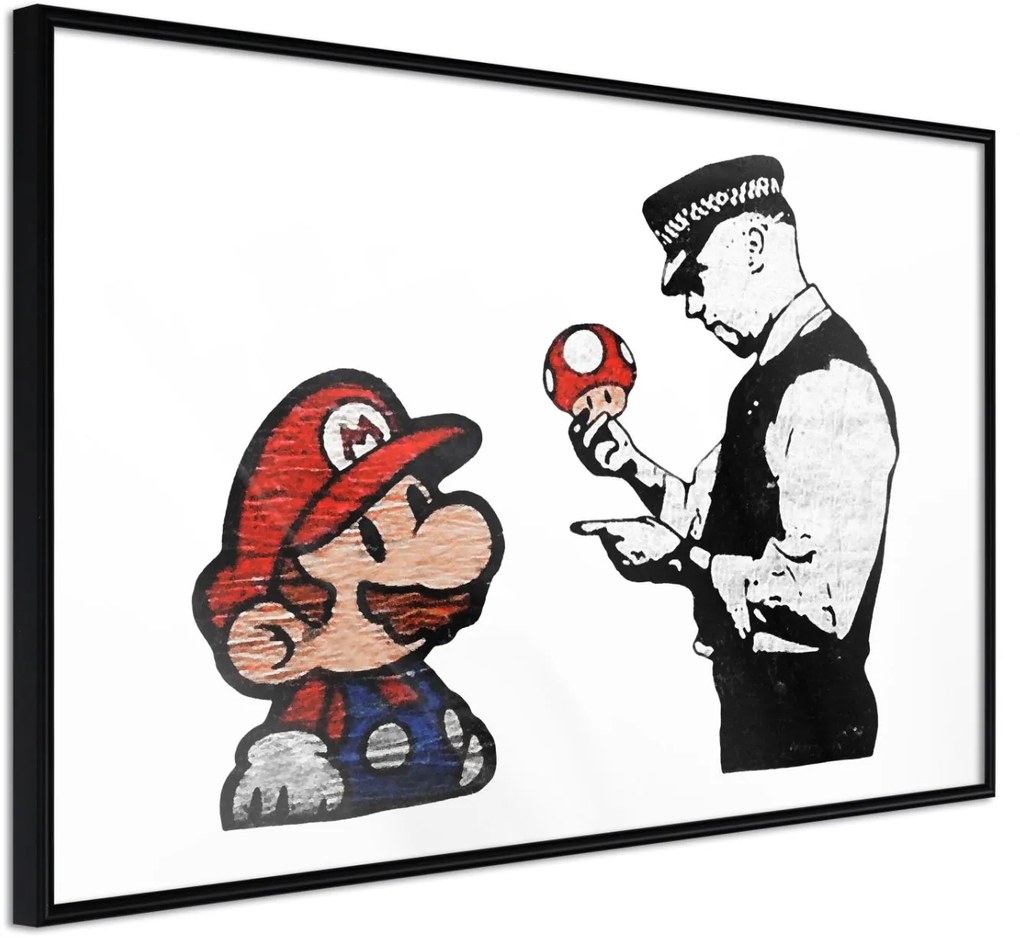 Αφίσα - Banksy: Mario and Copper - 45x30 - Μαύρο - Χωρίς πασπαρτού