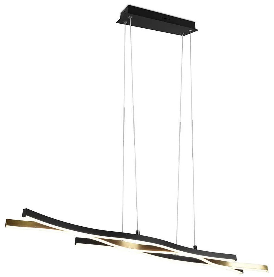 Φωτιστικό Οροφής Blaze 341210308 107x15x150cm Dim Led 4300Lm 35W Brass-Black Trio Lighting