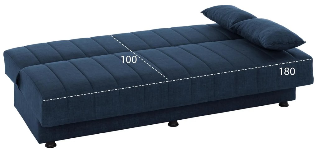 Καναπές - Κρεβάτι Andri 3θέσιος Μπλέ 180x72x77Y εκ. 180x72x77 εκ.