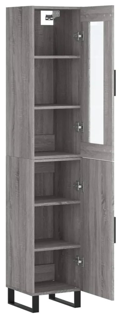 vidaXL Μπουφές Sonoma Γκρι 34,5 x 34 x 180 εκ. από Επεξεργασμένο Ξύλο