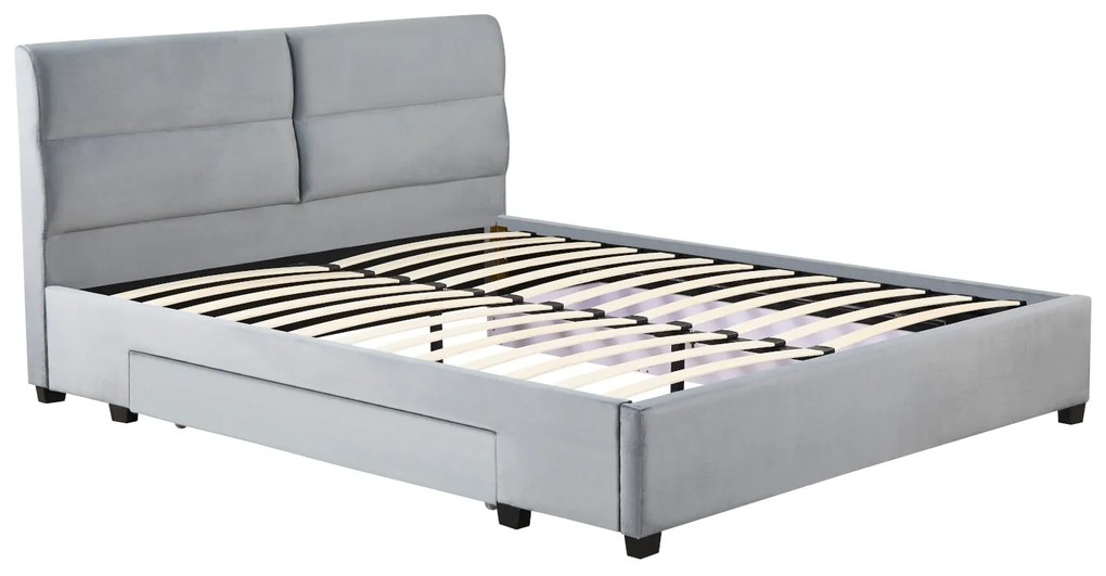 Κρεβάτι Διπλό ArteLibre PRODREAM Γκρι Ύφασμα 206x169x96cm (Στρώμα 160x200cm)