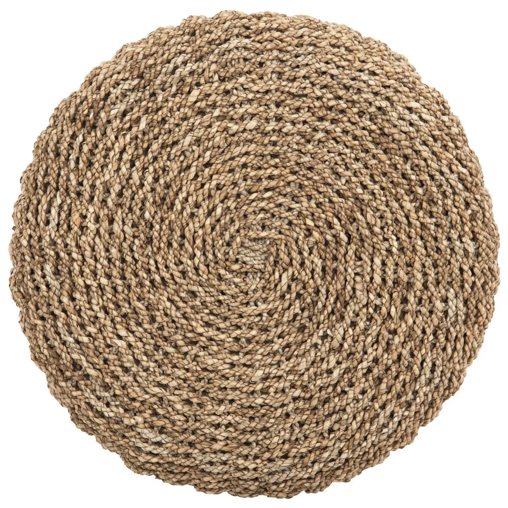 Σκαμπό BEAM απο Ξύλο TEAK και Seagrass σε Φυσικό και Λευκό Φ42x46Yεκ. 42x42x46 εκ.