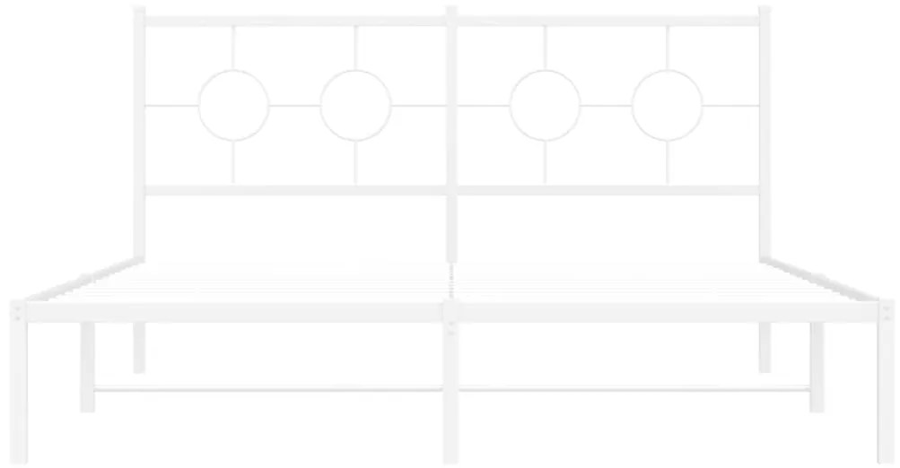 vidaXL Πλαίσιο Κρεβατιού με Κεφαλάρι Λευκό 160x200 εκ. Μεταλλικό