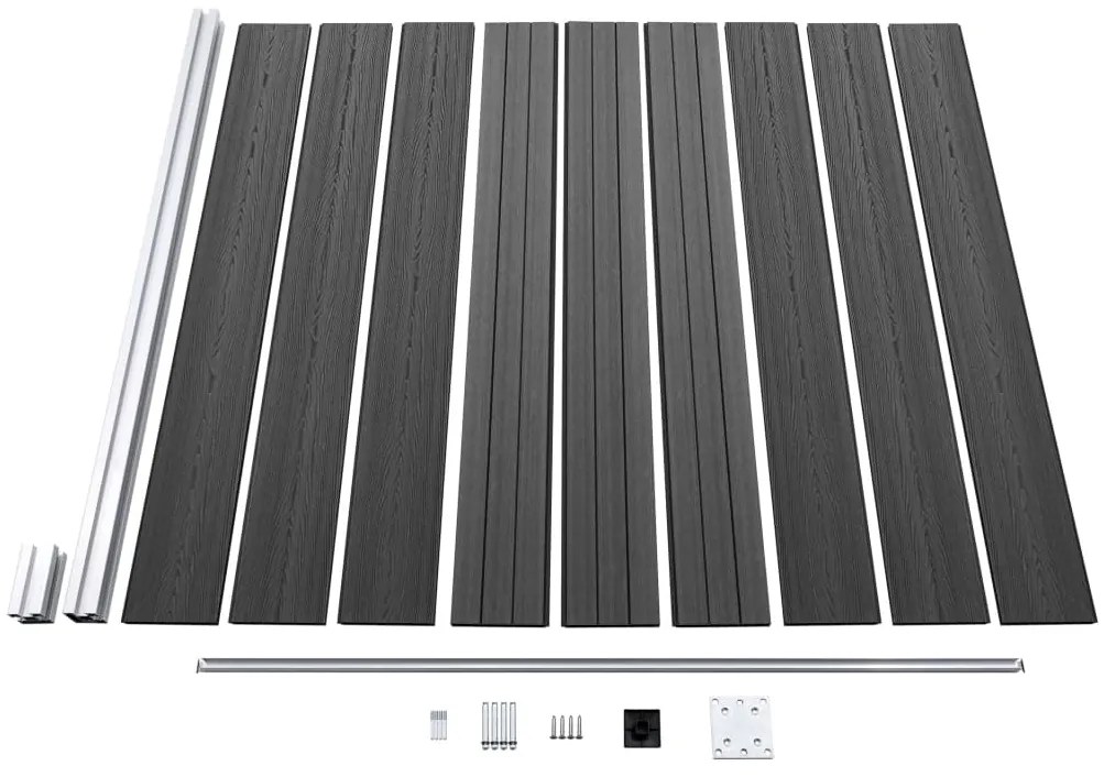 vidaXL Σετ Πάνελ Περίφραξης Μαύρο 526 x 186 εκ. από WPC