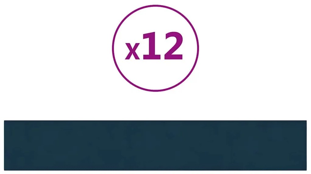 vidaXL Πάνελ Τοίχου 12 τεμ. Μπλε 90x15 εκ. 1,62 μ² Βελούδινα