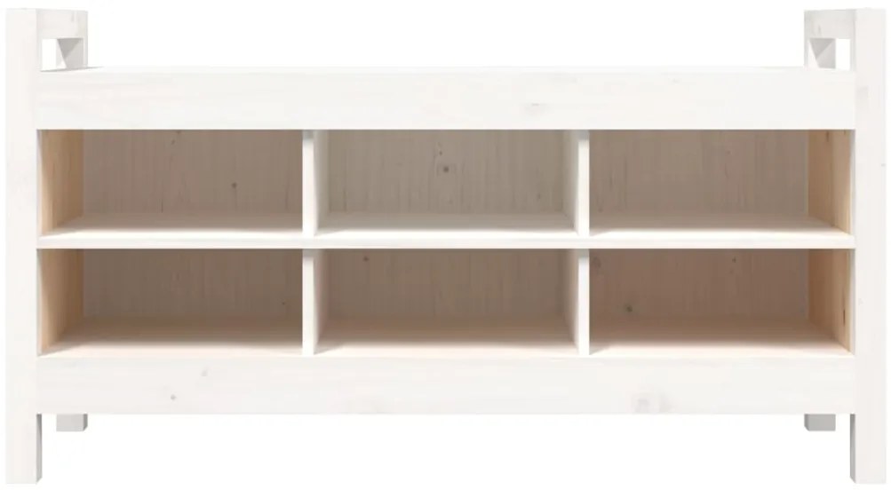 vidaXL Παγκάκι Χολ Λευκό 110x40x60 εκ. από Μασίφ Ξύλο Πεύκου