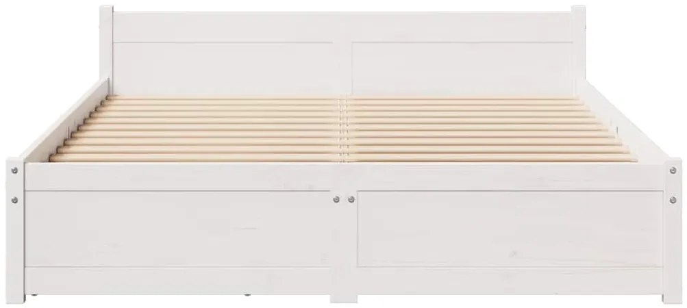 vidaXL Σκελετός Κρεβ. Χωρίς Στρώμα Λευκό 140x200 εκ Μασίφ Πεύκο