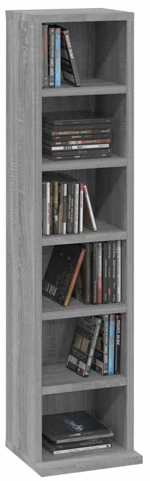 vidaXL Έπιπλο για CD Γκρι Sonoma 21x20x88 εκ. από Επεξεργασμένο Ξύλο