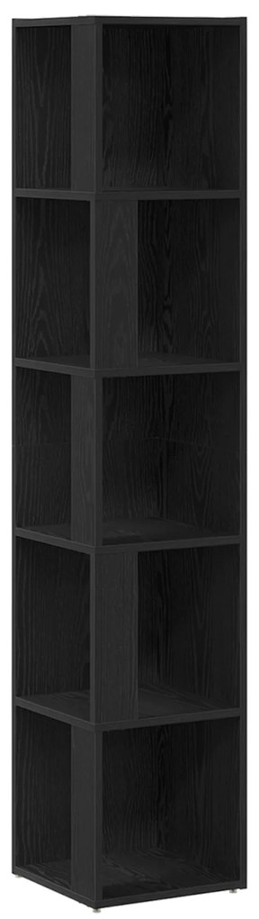 vidaXL Γωνιακή Ντουλάπα Μαύρη Δρυ 33x33x164,5 εκ. Ξύλο Επεξεργασμένο