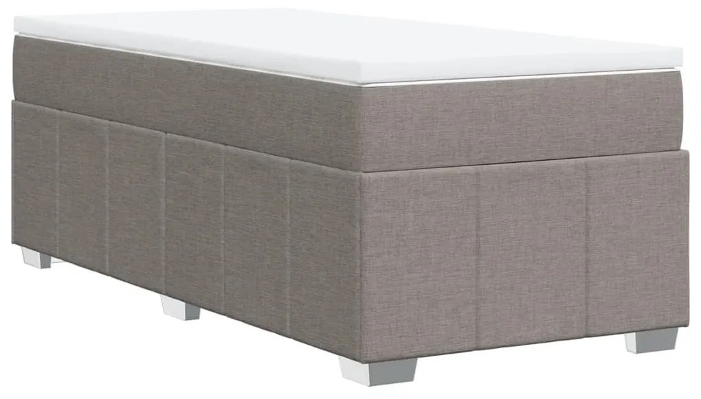 Κρεβάτι Boxspring με Στρώμα Taupe 90x190 εκ.Υφασμάτινο - Μπεζ-Γκρι