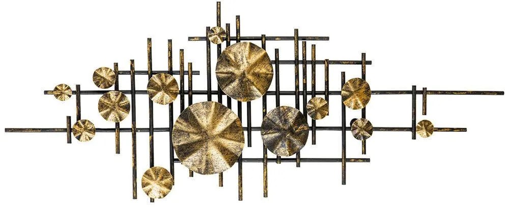 Διακοσμητικό Τοίχου Mihrimah 279ENZ2533 113x7x44cm Black-Gold Wallity Μέταλλο