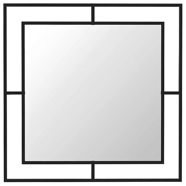 Καθρέφτης τοίχου Callista Megapap χρώμα μαύρο 58,6x2x58,6εκ.