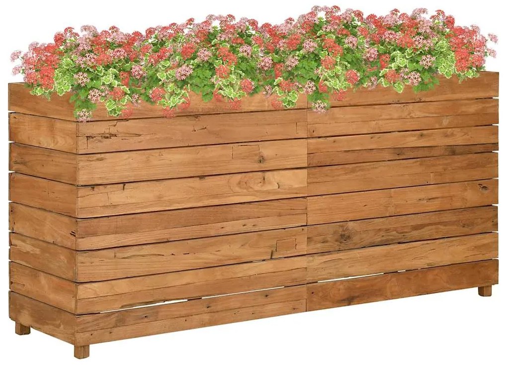 vidaXL Ζαρντινιέρα Υπερυψωμένη 150x40x72 εκ. Ανακυκλ. Ξύλο Teak/Ατσάλι