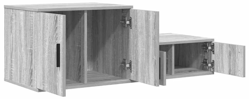 vidaXL Ντουλάπι αποθήκευσης 2 pcs Γκρίζο Σονομα 127 x 41 x 40 εκ