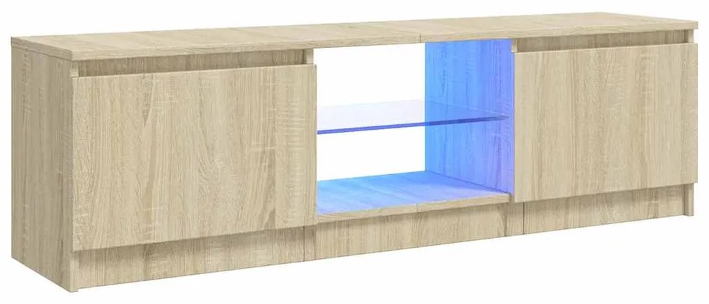vidaXL Έπιπλο Τηλεόρασης με LED Sonoma Δρυς 120 x 30 x 36 εκ.