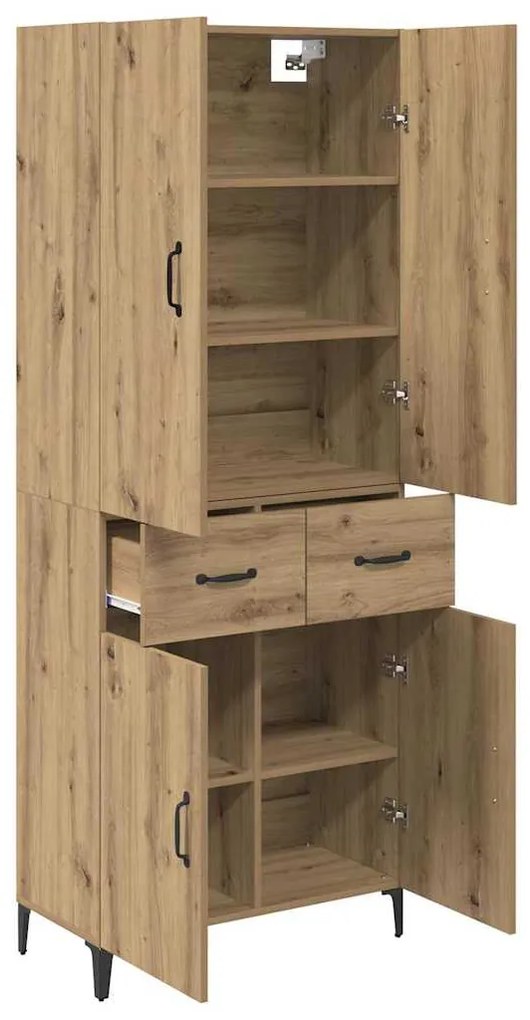 vidaXL Highboard Artisan Oak 69,5 x 34 x 180 εκ. Επεξεργασμένο ξύλο