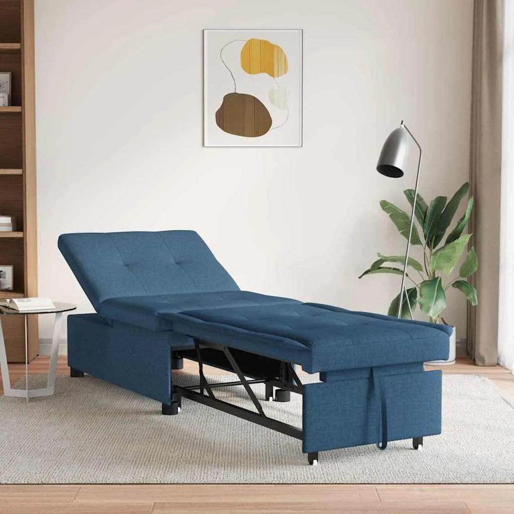 vidaXL Κρεβάτι καναπές Μπλε 194 x 67 x 37 εκ ύφασμα