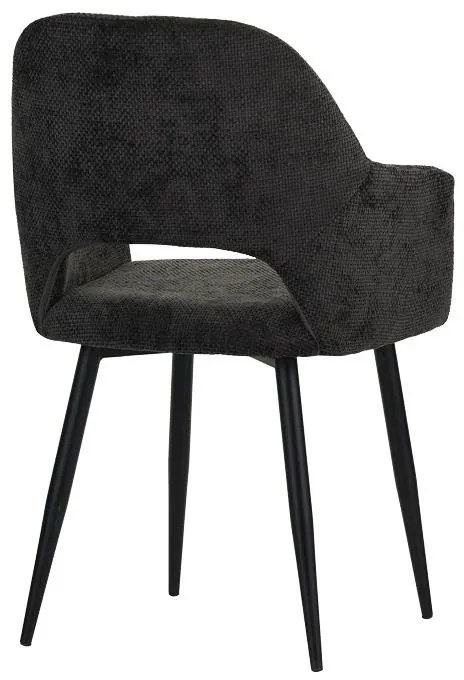 Καρέκλα - Πολυθρόνα Factols Inart μαύρο ύφασμα-πόδι μαύρο μέταλλο 53x61x84εκ 2αδα 53x61x84 εκ.