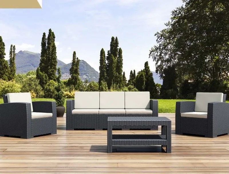 Σετ Σαλονιού Monaco Dark Grey