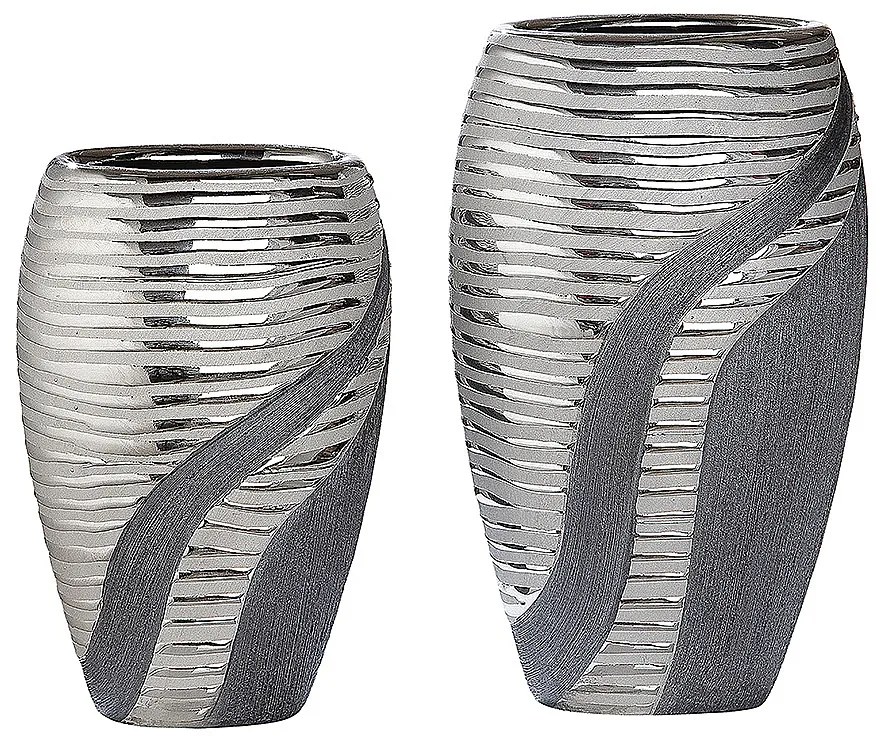 Βάζο ArteLibre Ασημί/Γκρι Κεραμικό 8.5x14.5x24.5cm-05160090