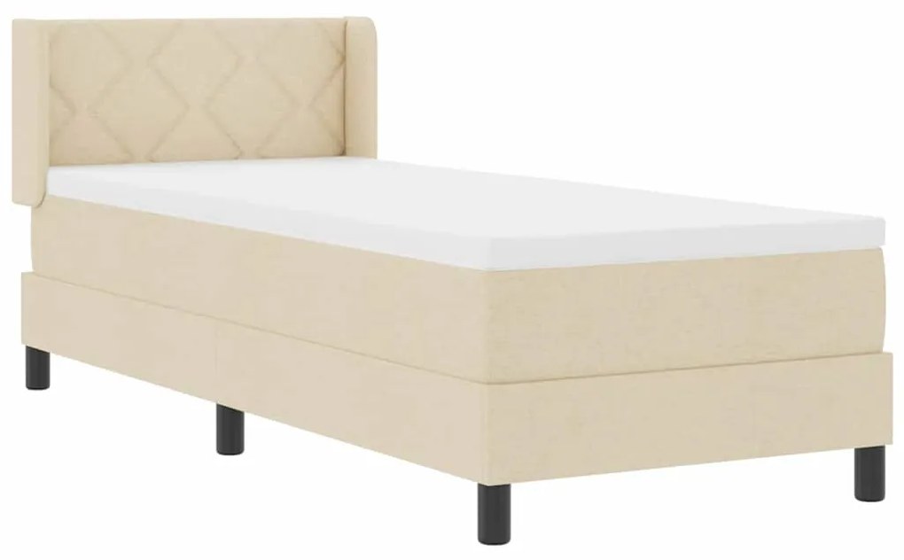 vidaXL Κρεβάτι box spring με στρώμα με στρώμα Κρεμ 80 x 200 cm