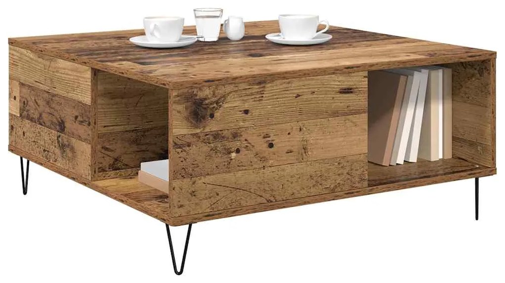 vidaXL Τραπεζάκι σαλονιού Παλαιό ξύλο 80 x 80 x 36.5 εκ