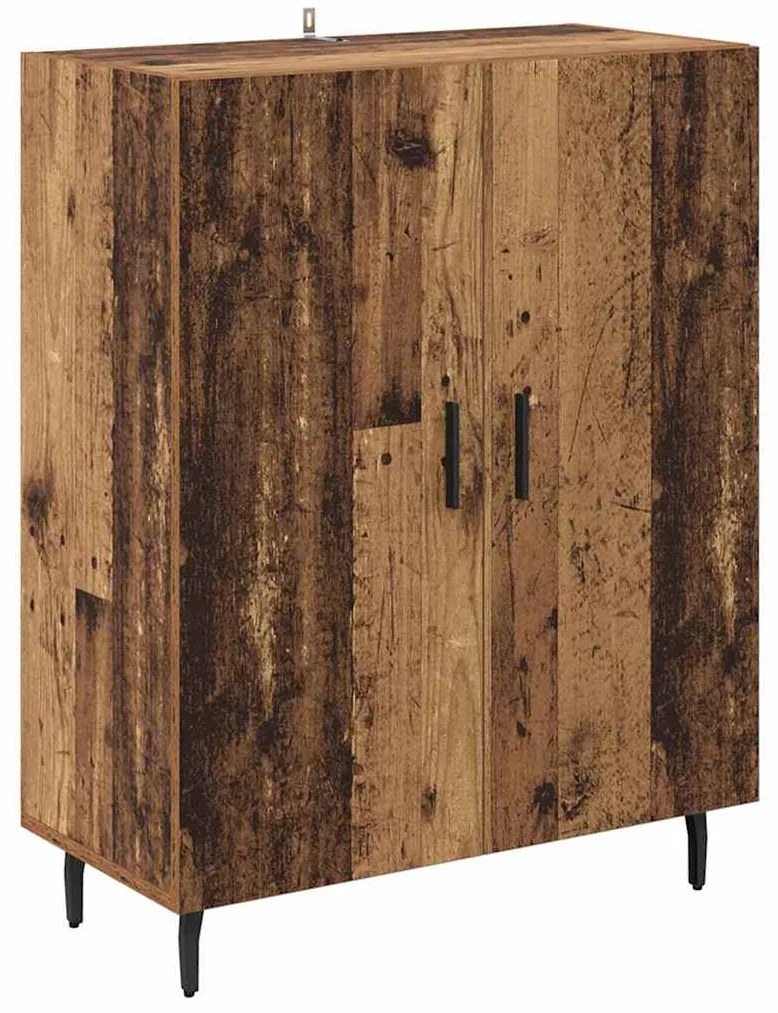 vidaXL Highboard 2 pcs Παλιό Ξύλο Σύνθετο Ξύλο και Γυαλί