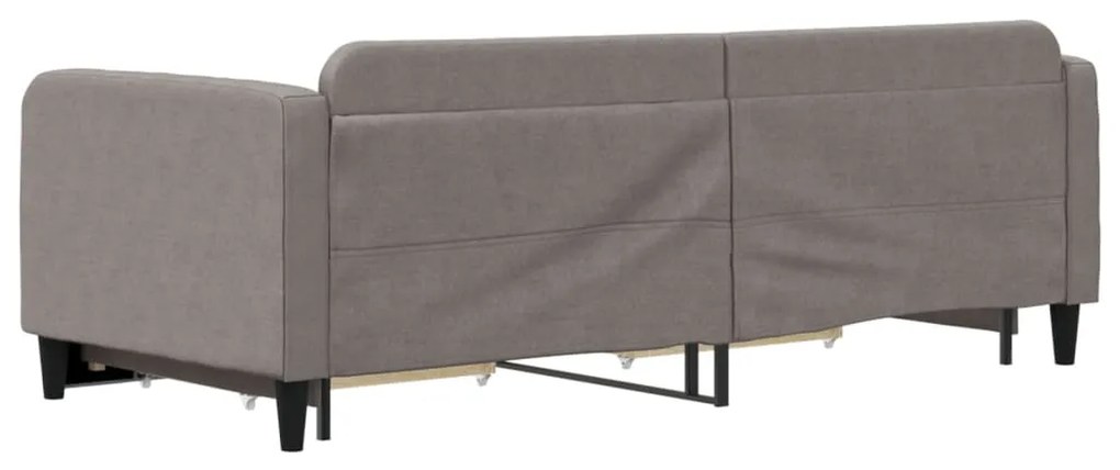 vidaXL Καναπές Κρεβάτι Συρόμενος Taupe 90x200 εκ. Ύφασμα &amp; Συρτάρια